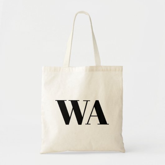 Eenvoudige zwarte Initialen Tote Bag (Voorkant)