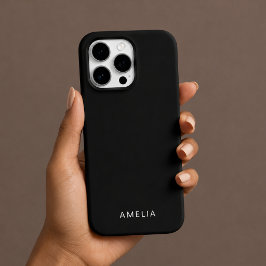 Eenvoudige zwarte iPhone-hoes met eigen naam iPhone 16 Pro Hoesje