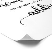 Eenvoudige zwarte kalligrafie-adressebord poster (Hoek)