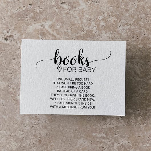 Eenvoudige zwarte kalligrafie-boekaanvraagbehuizin informatiekaartje