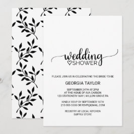 Eenvoudige zwarte kalligrafie-bruiloft kaart