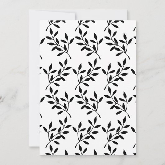 Eenvoudige zwarte kalligrafie bruiloft kaart (Achterkant)