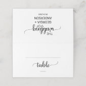 Eenvoudige zwarte kalligrafie bruiloft plaatskaartje (Buitenkant ongevouwen)