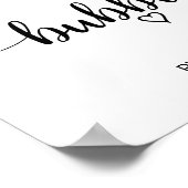 Eenvoudige zwarte kalligrafie Bubbles Sign Poster (Hoek)