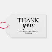 Eenvoudige zwarte kalligrafie dank u geschenk cadeaulabel (Achterkant Horizontaal)