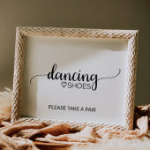 Eenvoudige zwarte kalligrafie-dansschoenen poster