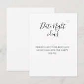 Eenvoudige zwarte kalligrafie date nacht ideeën advieskaart (Voorkant / Achterkant)
