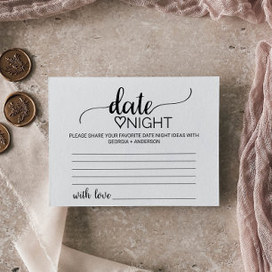 Eenvoudige zwarte kalligrafie Datum nacht ideale K Briefkaart