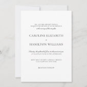 Eenvoudige zwarte kalligrafie Elegante witte bruil Kaart (Voorkant)