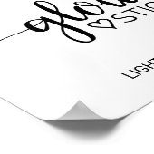 Eenvoudige zwarte kalligrafie Glow Sticks Sign Poster (Hoek)