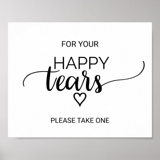 Eenvoudige zwarte kalligrafie Happy Tissue Sign Poster (Voorkant)