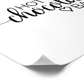 Eenvoudige zwarte kalligrafie Hot Chocolade Bar-te Poster (Hoek)