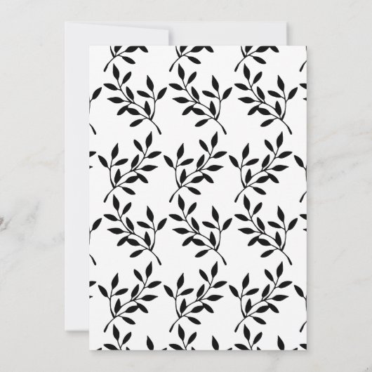 Eenvoudige zwarte kalligrafie kaart (Achterkant)