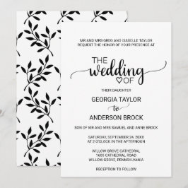 Eenvoudige zwarte kalligrafie kaart