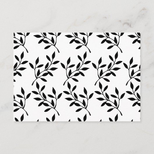 Eenvoudige zwarte kalligrafie — Kaart met details (Achterkant)