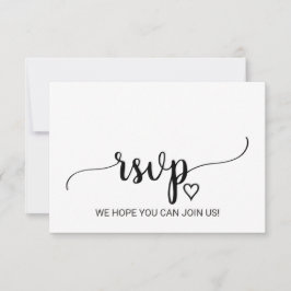 Eenvoudige Zwarte Kalligrafie Lied Verzoek RSVP Ka Kaartje