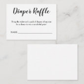 Eenvoudige zwarte kalligrafie luier Raffle Insert Informatiekaartje (Voorkant / Achterkant)