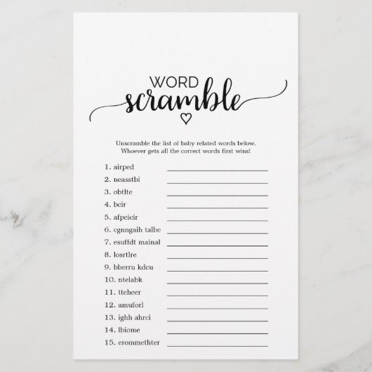 Eenvoudige zwarte kalligrafie mama of papa game (Achterkant)