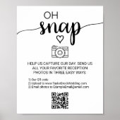 Eenvoudige zwarte kalligrafie Oh Snap QR Code Sign Poster (Voorkant)