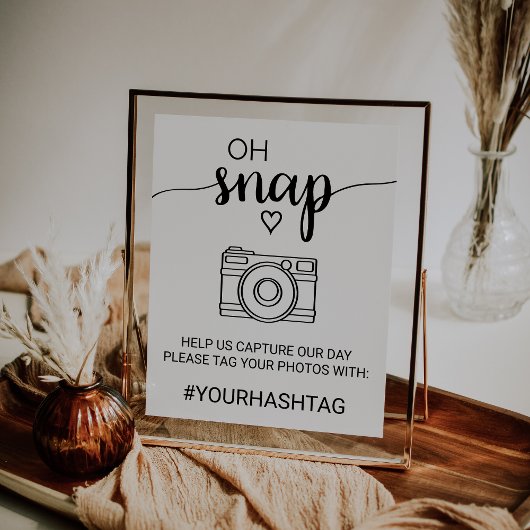 Eenvoudige zwarte kalligrafie Oh Snap Sign Poster