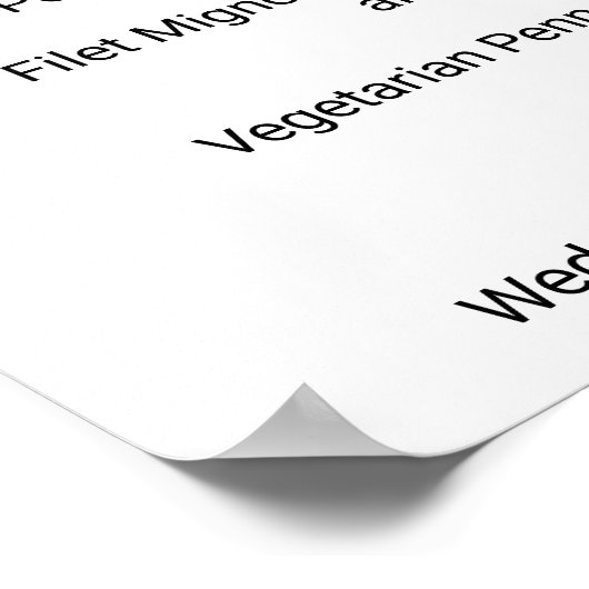 Eenvoudige zwarte kalligrafie Ondertekening menu Poster (Hoek)