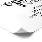 Eenvoudige zwarte kalligrafie Open Bar Poster (Hoek)