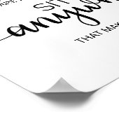 Eenvoudige zwarte kalligrafie overal poster (Hoek)