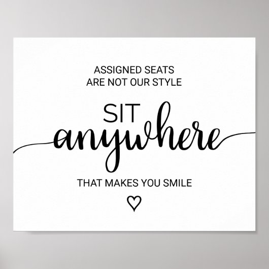 Eenvoudige zwarte kalligrafie overal poster (Voorkant)