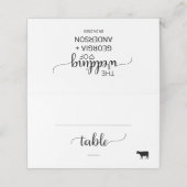 Eenvoudige zwarte kalligrafie Rundvlees — optie We Plaatskaartje (Buitenkant ongevouwen)