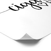 Eenvoudige zwarte kalligrafie Sigar Bar Poster (Hoek)