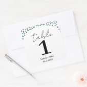 Eenvoudige zwarte kalligrafie Tabelnummers bruilof Vierkante Sticker (Envelop)