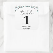 Eenvoudige zwarte kalligrafie Tabelnummers bruilof Vierkante Sticker (Tas)