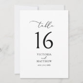 Eenvoudige zwarte kalligrafie tafel nummer Kaart (Voorkant)