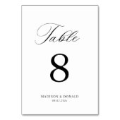 Eenvoudige zwarte kalligrafie Tafelnummer (Achterkant)