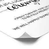 Eenvoudige zwarte kalligrafie Unplugged Ceremony S Poster (Hoek)