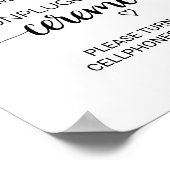 Eenvoudige zwarte kalligrafie Unplugged Ceremony S Poster (Hoek)