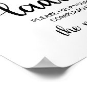 Eenvoudige zwarte kalligrafie voor dames in badkam poster (Hoek)