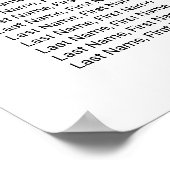 Eenvoudige zwarte kalligrafie-weduwenkaart poster (Hoek)