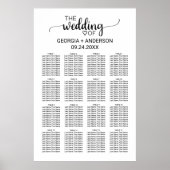 Eenvoudige zwarte kalligrafie-weduwenkaart poster (Voorkant)