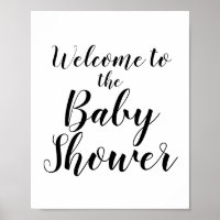 Eenvoudige zwarte kalligrafie Welkomstteken Baby s