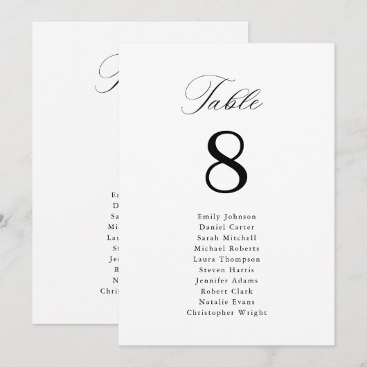 Eenvoudige zwarte kalligrafie Zitting Grafiek (Voorkant / Achterkant)