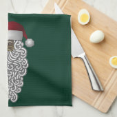 Eenvoudige zwarte kerstfeestdag theedoek (Quarter Fold)