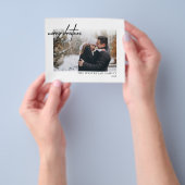 Eenvoudige zwarte kerstkaart flyer (Hand)