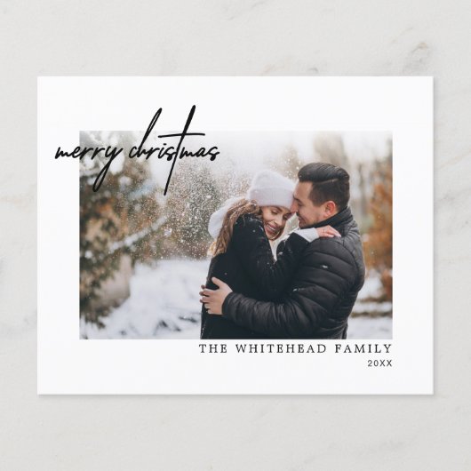 Eenvoudige zwarte kerstkaart flyer (Voorkant)