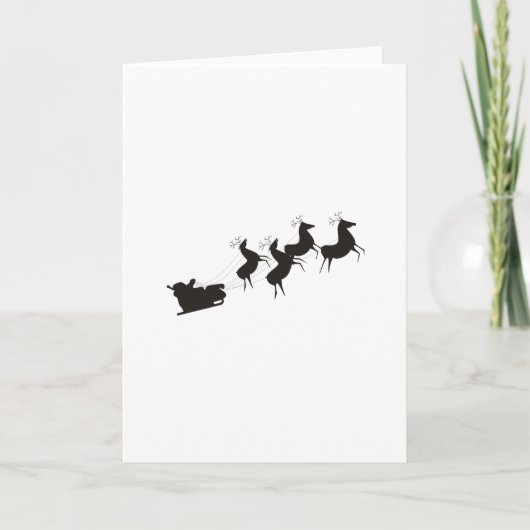 Eenvoudige zwarte Kerstmis Feestdagen Kaart (Voorkant)