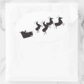 Eenvoudige zwarte Kerstmis Ovale Sticker (Tas)