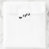 Eenvoudige zwarte Kerstmis Vierkante Sticker (Tas)