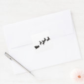 Eenvoudige zwarte Kerstmis Vierkante Sticker (Envelop)