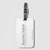 Eenvoudige zwarte klastekst op wit bagagelabel (Voorkant (verticaal))