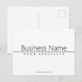 Eenvoudige zwarte klastekst op wit briefkaart (Voorkant / Achterkant)